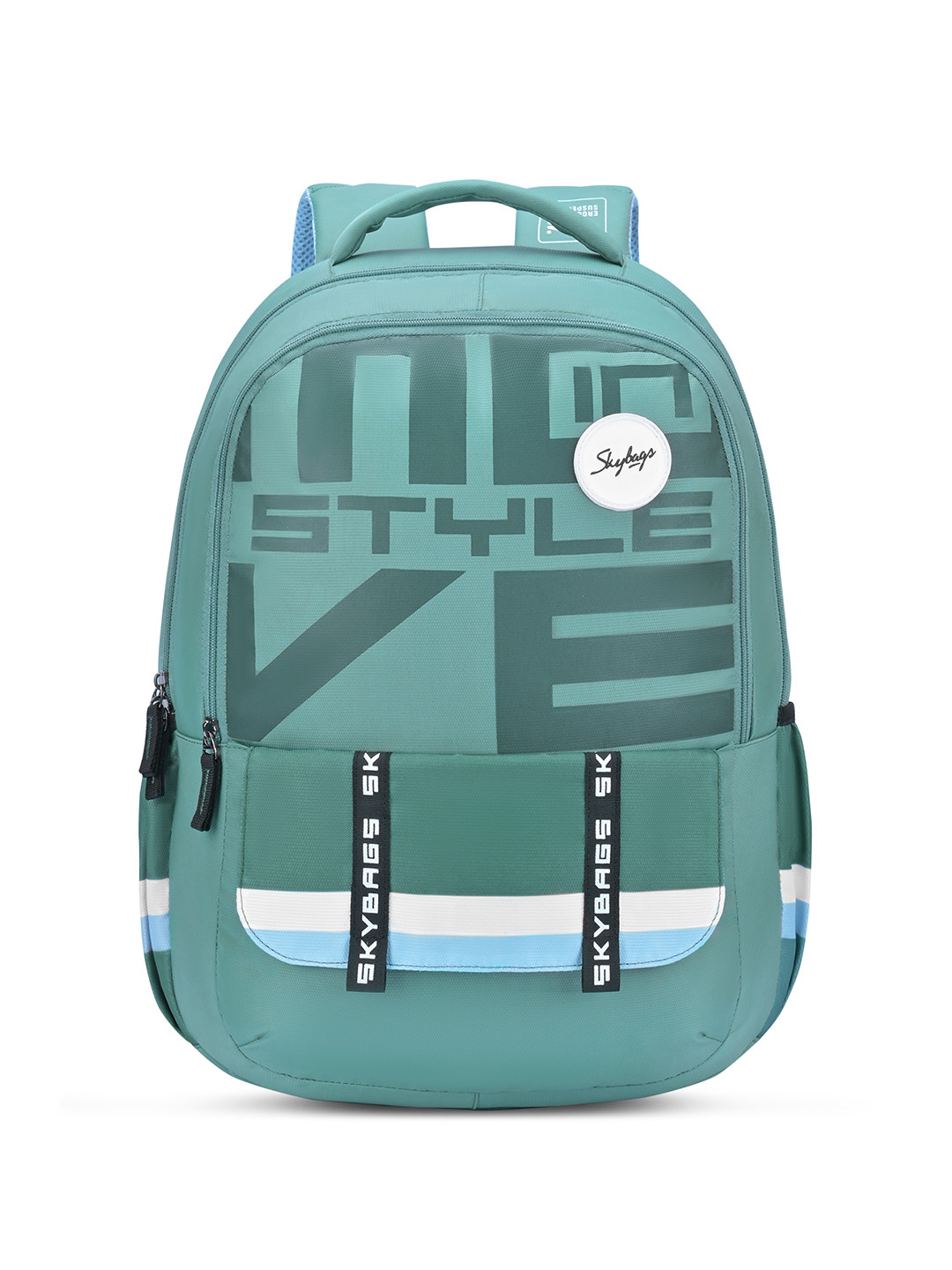 Skybags Zenith Pro 02 Flap Cool Green School Backpack