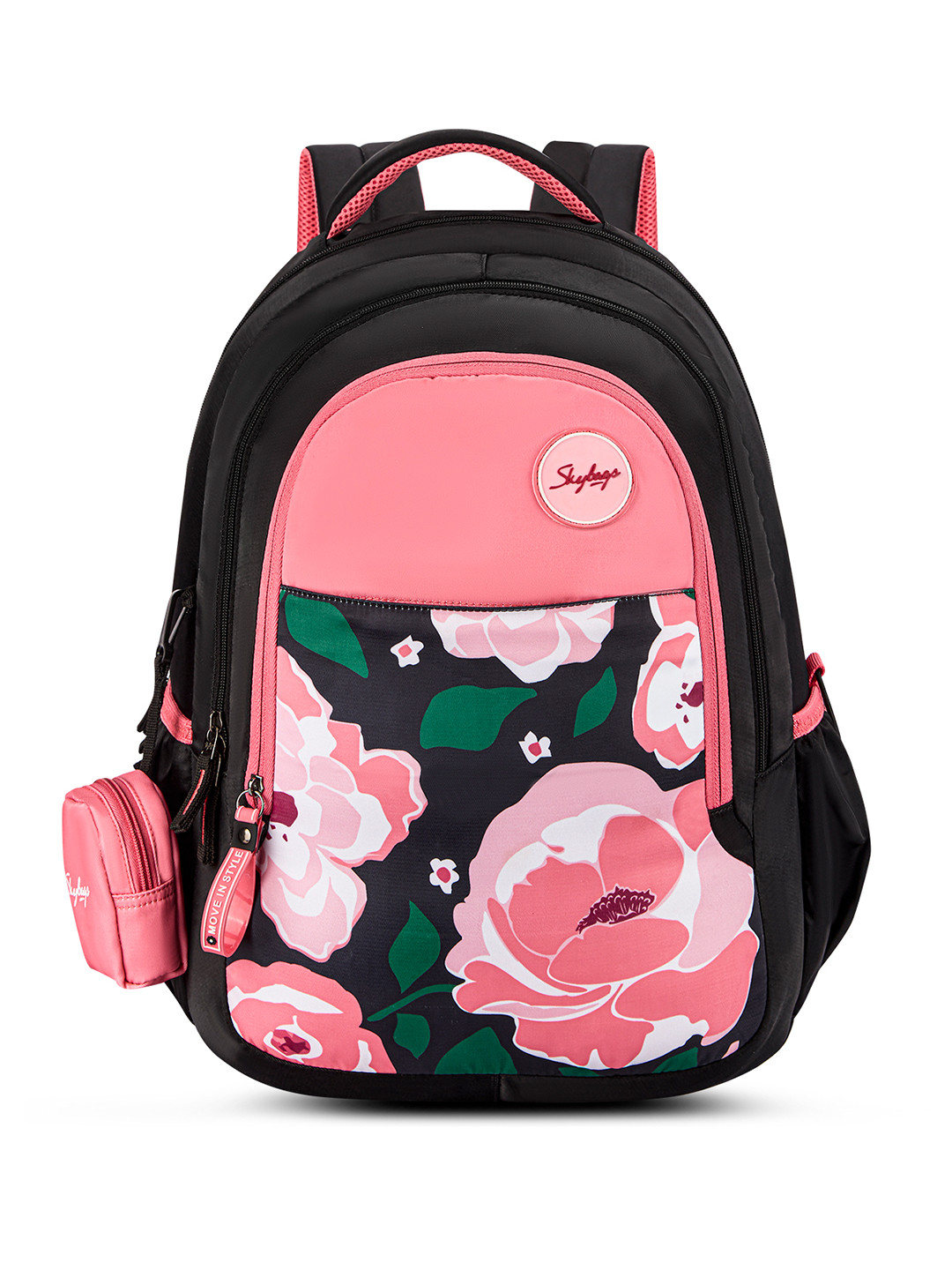 Skybags Floral 01 Black School Backpack