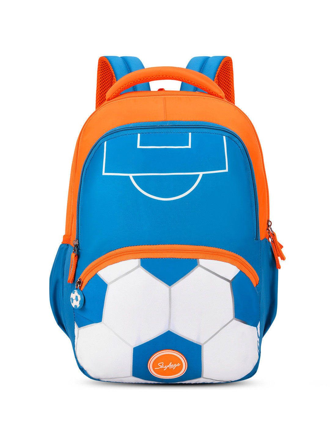 Skybags Buddy Plus 03 Football Printed Orange & Blue School Backpack