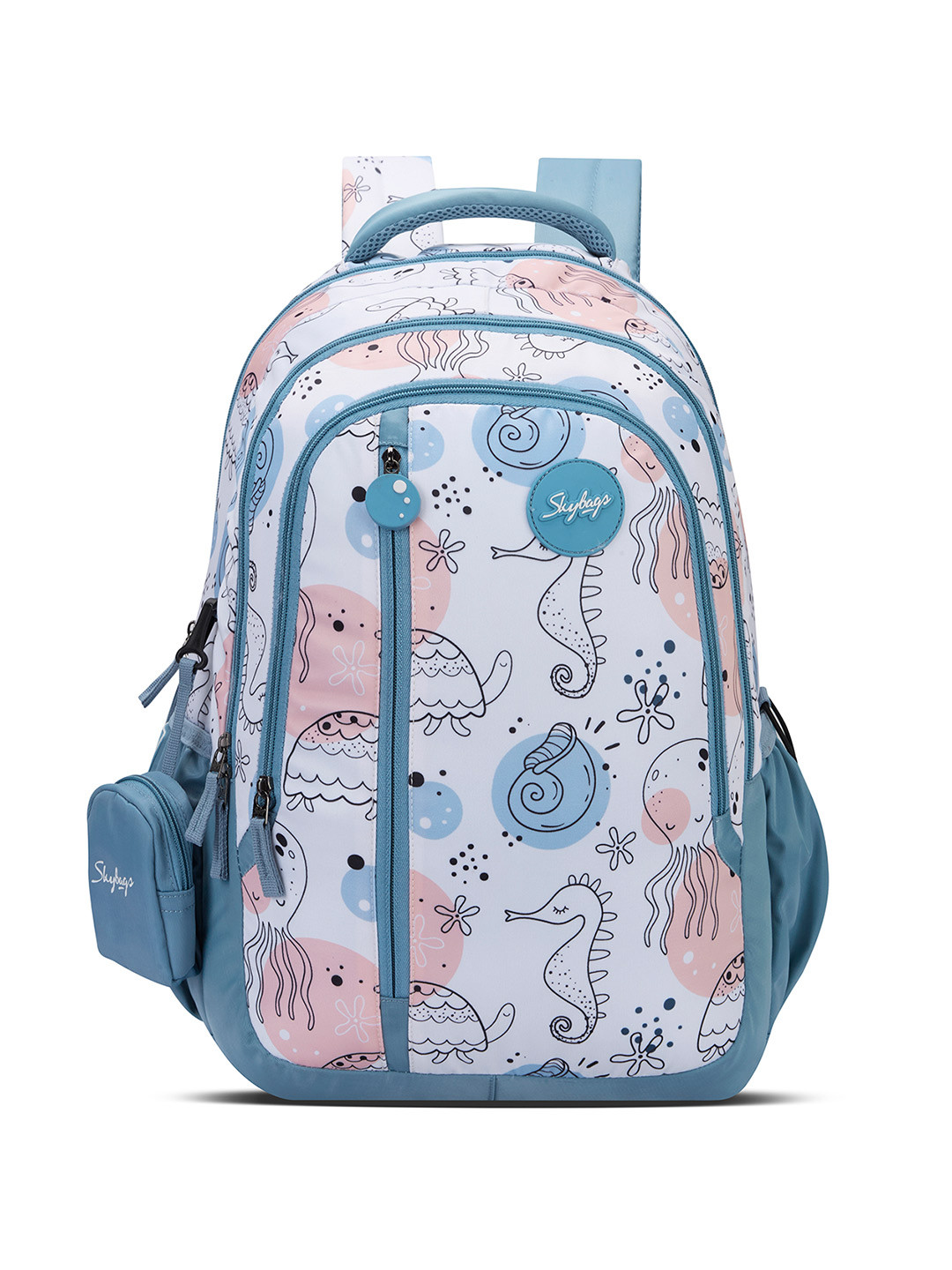 Skybags Charm 01 Cameo Girls Blue Graphic Printed Backpack