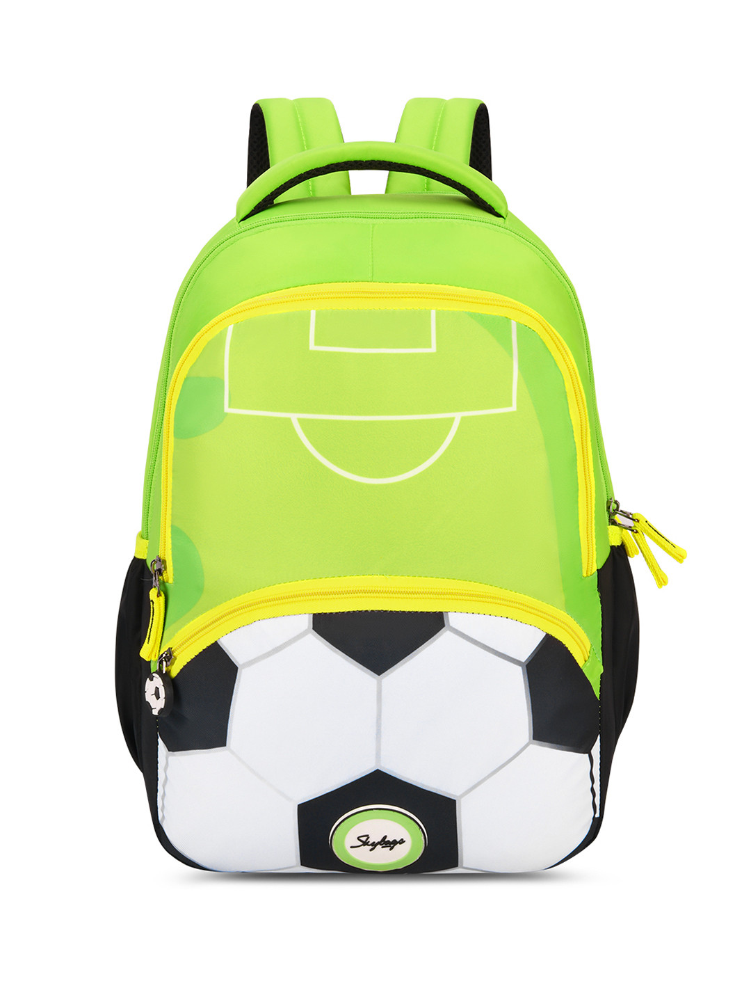 Skybags Buddy Plus 02 Black & Green Football School Backpack