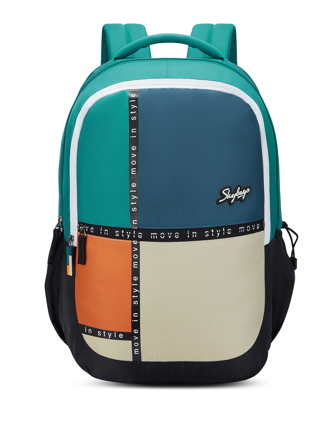 Skybags Klan Plus V2 03 Unisex Kids Blue Colourblocked Backpack