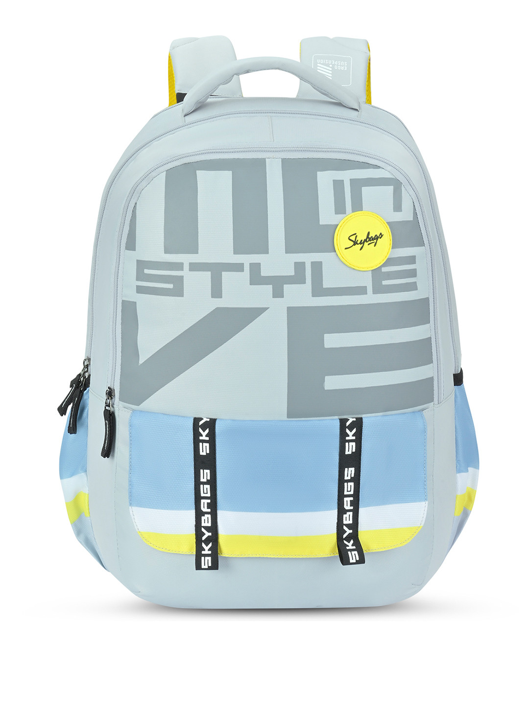 Skybags Zenith Pro 02 Flap Light Grey School Backpack
