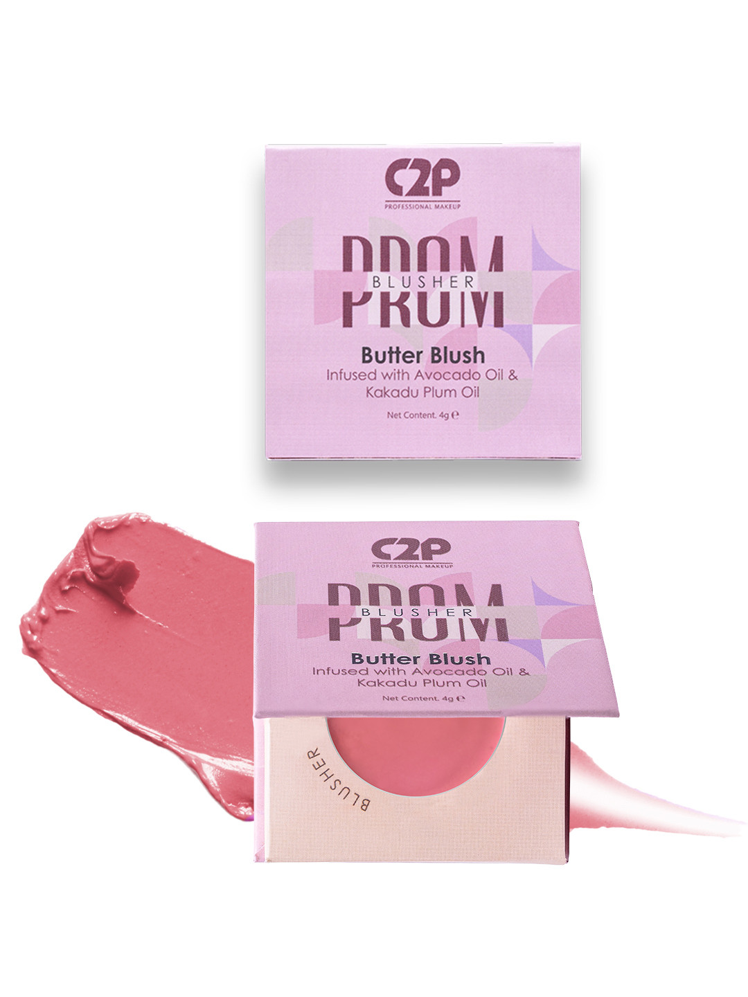 C2P PROFESSIONAL MAKEUP Prom Butter Matte Finish Blush ( She's That Girl 01) 4g Nude Pink