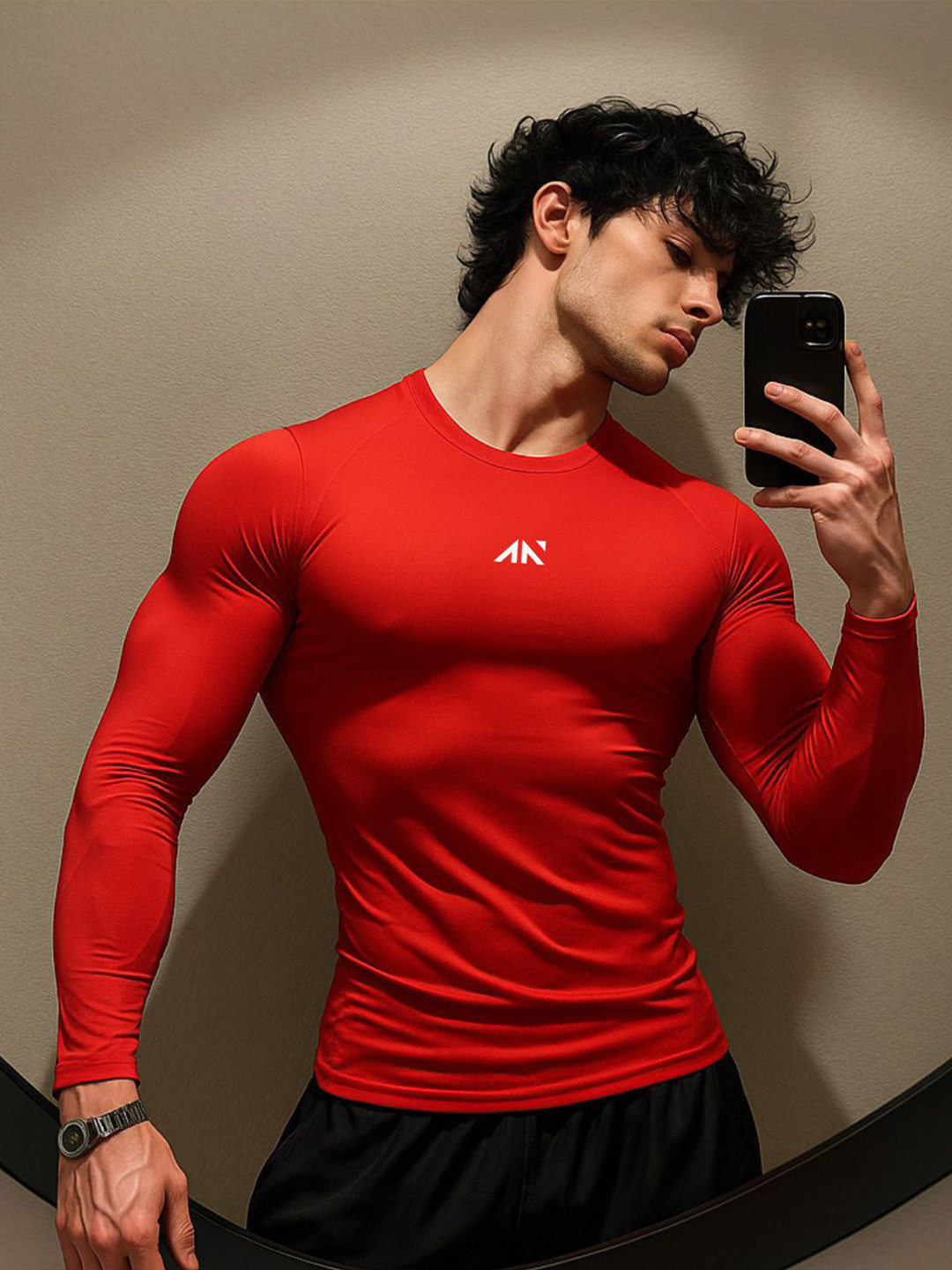 AESTHETIC NATION Men V-Neck Pockets Compression T-shirt