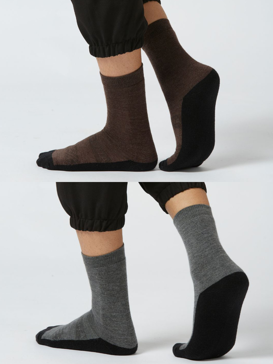 Kosha Men Pack of 2 Merino Wool Crew Length Cushioned Regular Socks