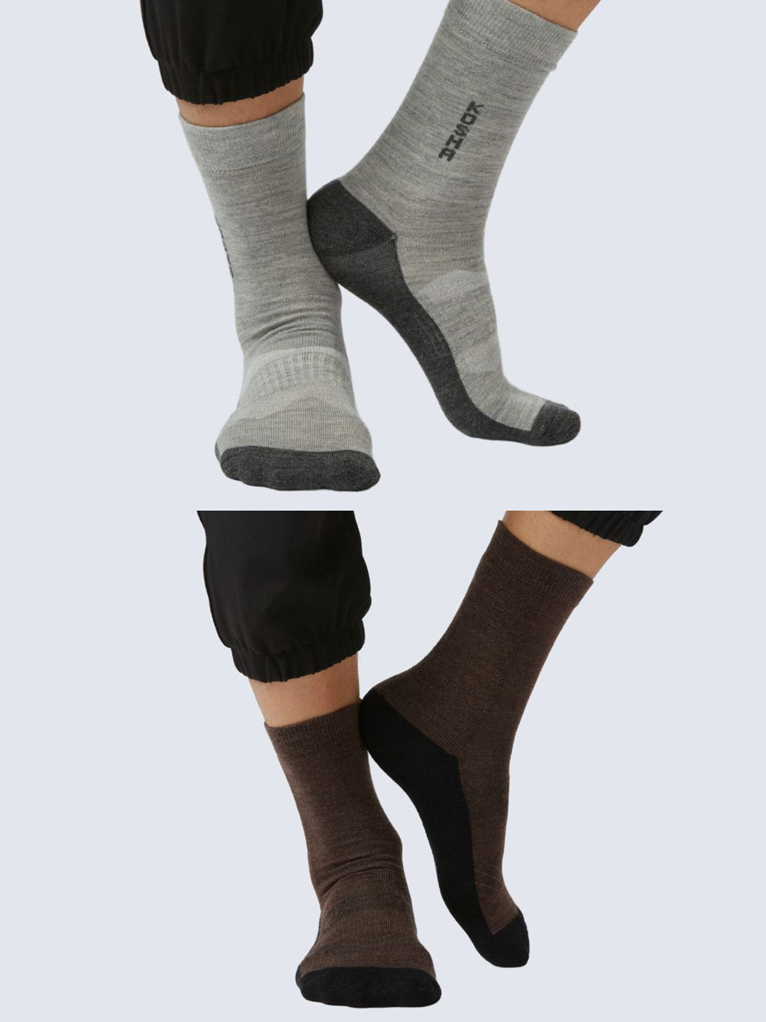 Kosha Men Pack of 2 Merino Wool Crew Length Socks