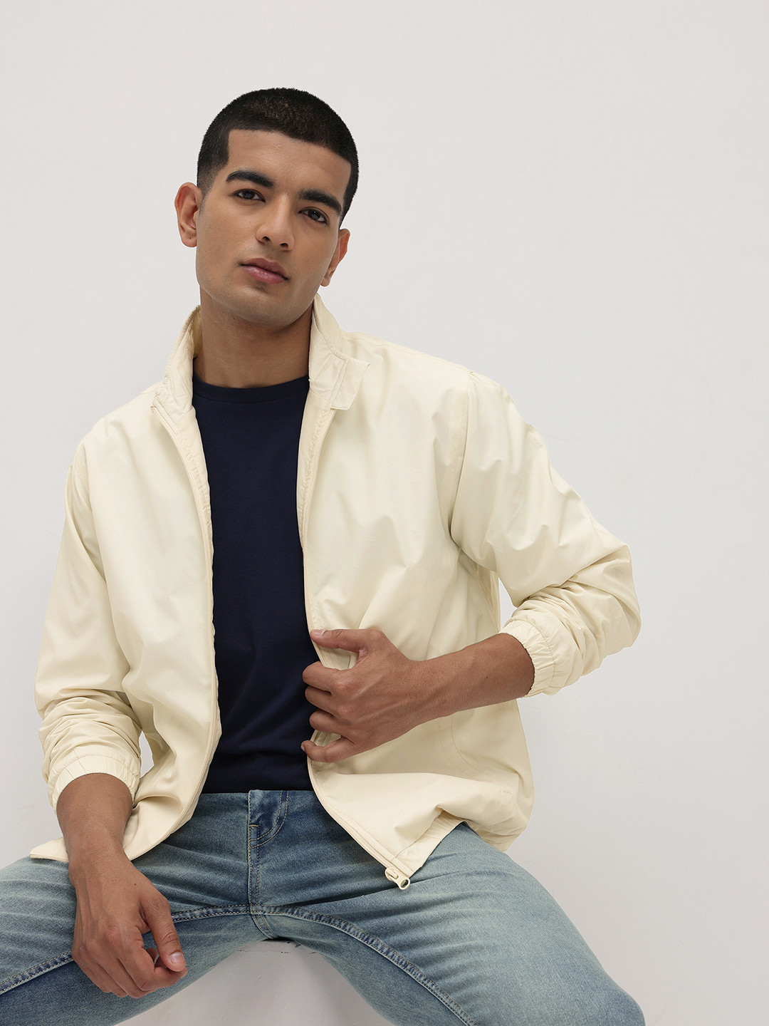 The Roadster Life Co. Mock Collar Regular Fit Bomber Jacket
