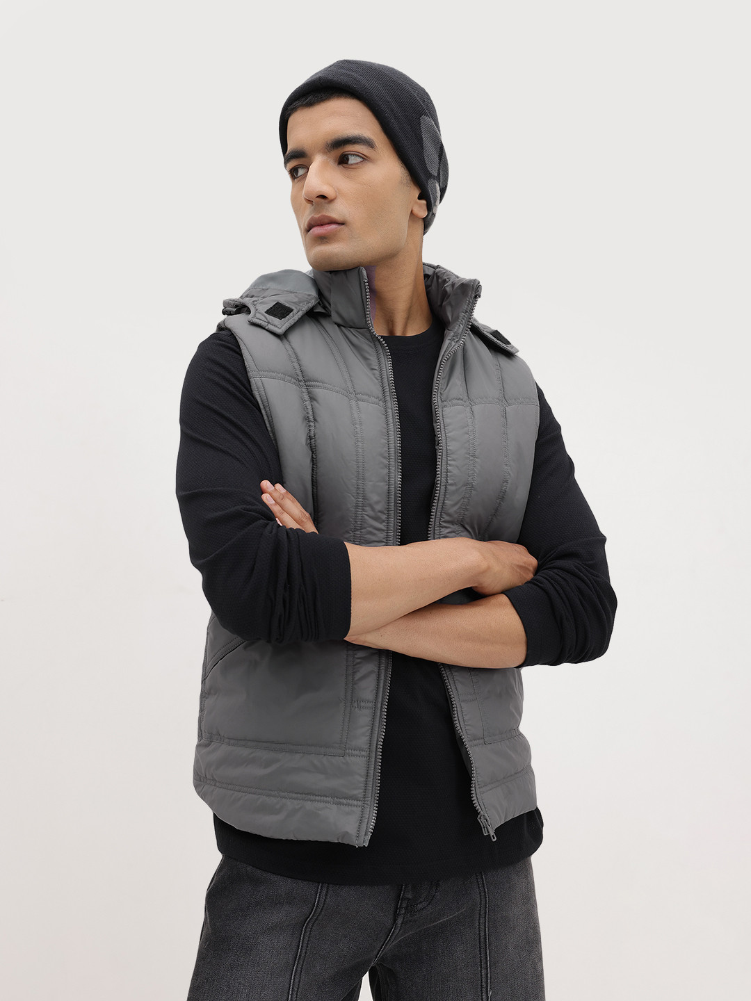 The Roadster Life Co. Gilet Jacket with Detachable Hood