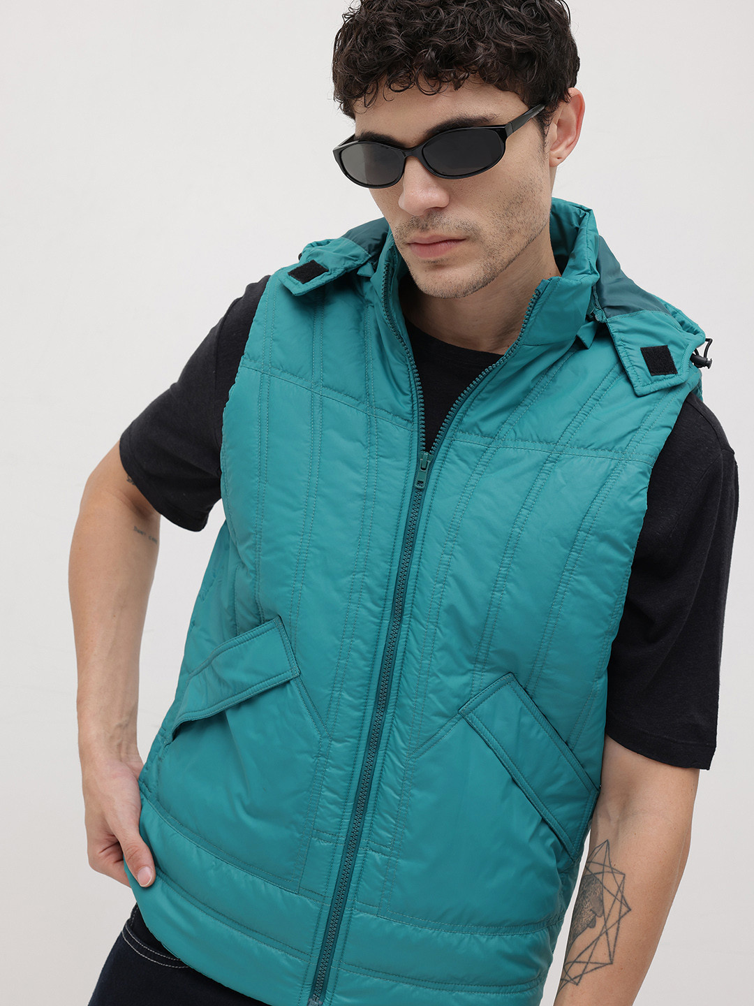 The Roadster Life Co. Hooded Padded-Style Gilet Jacket
