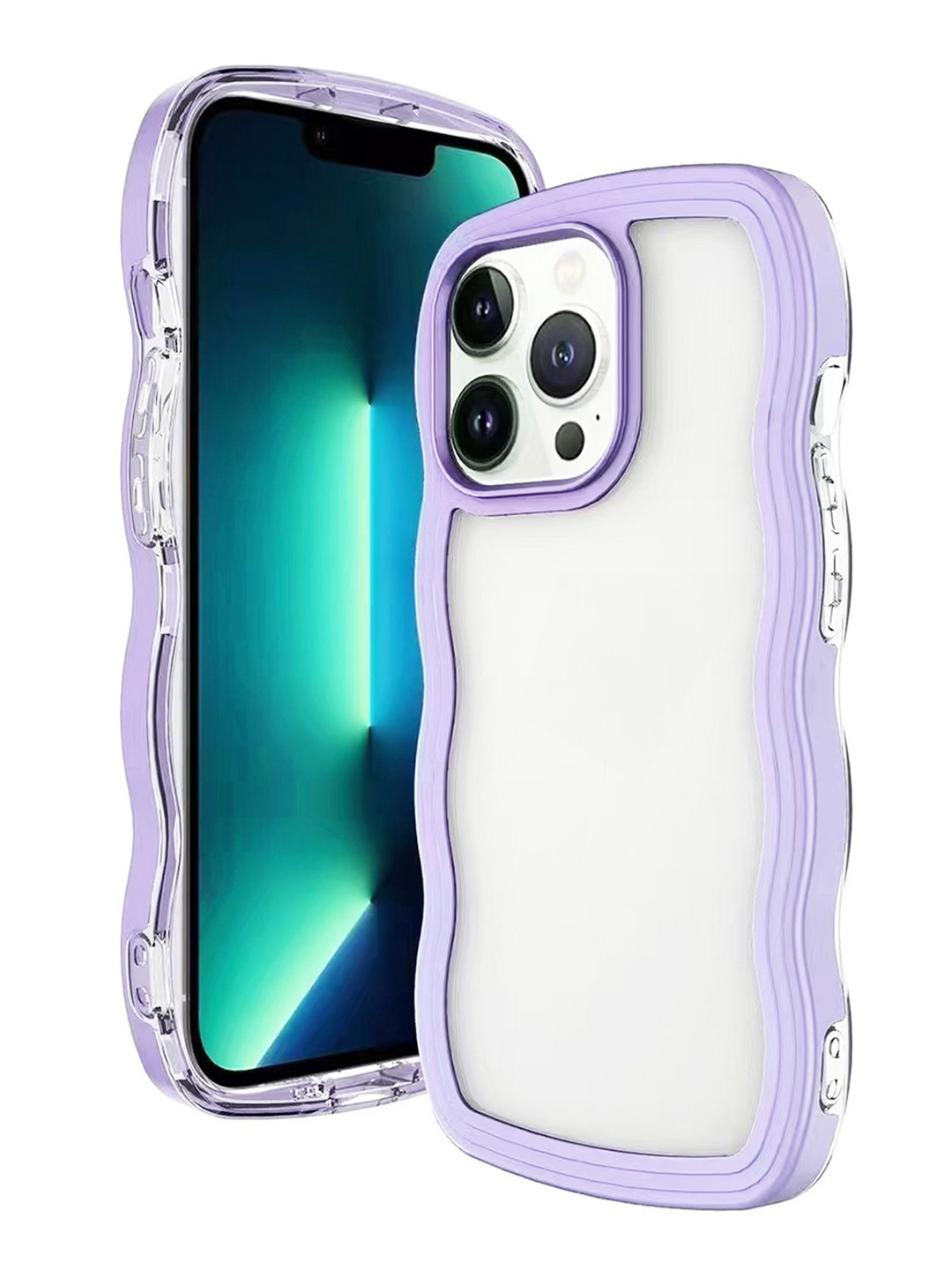QRIOH iPhone 14 Pro Max Purple Wavy Silicon Case