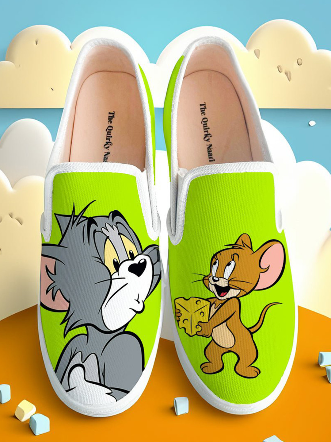 THE QUIRKY NAARI Women Tom & Jerry Printed Slip-On Sneakers