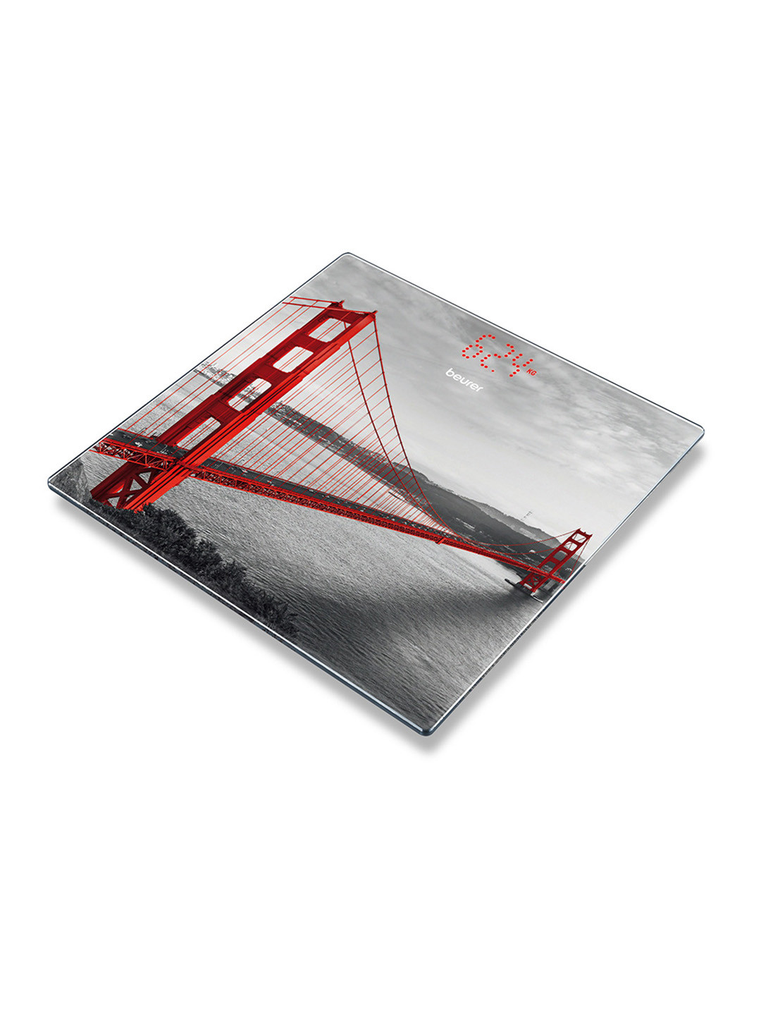 beurer GS 215 San Grey & Maroon Dot Matrix Display Electronic Weighing Scale