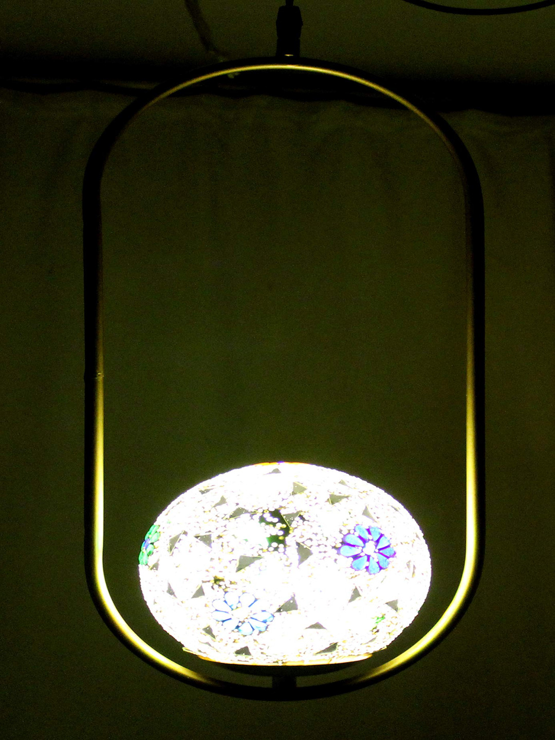 GAUVIK Gold-Toned & Pink Printed Ceiling Lamp