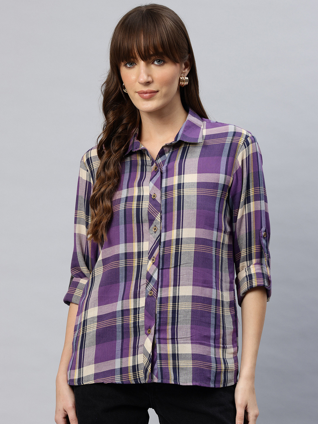 One Femme Regular Fit Checked Shirt