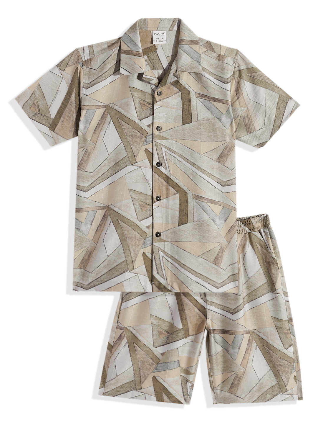 CAVIO Boys Abstract Printed Shirt and Shorts Clothing Set