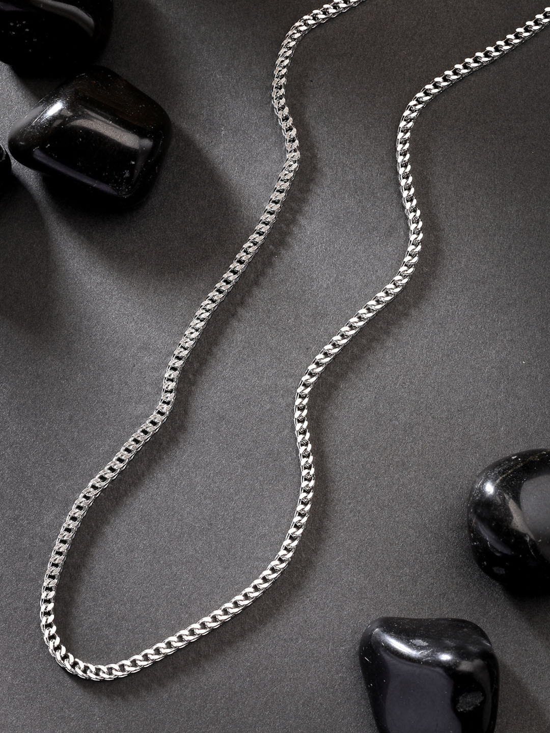 The Roadster Lifestyle Co Men Silver-Plated Stainless Steel Chain