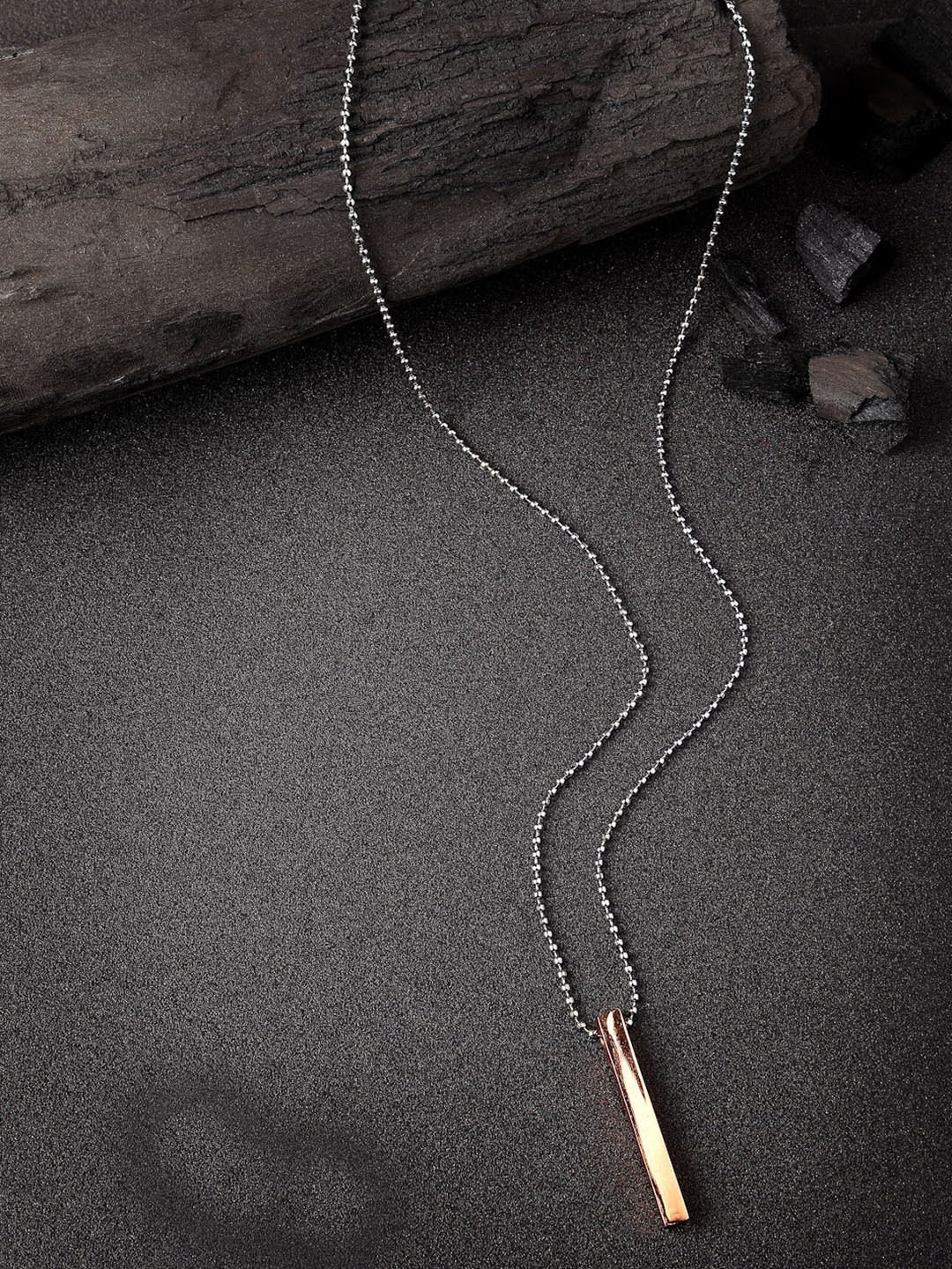 Roadster Men Copper Plated Geomatric Pendent with Chain