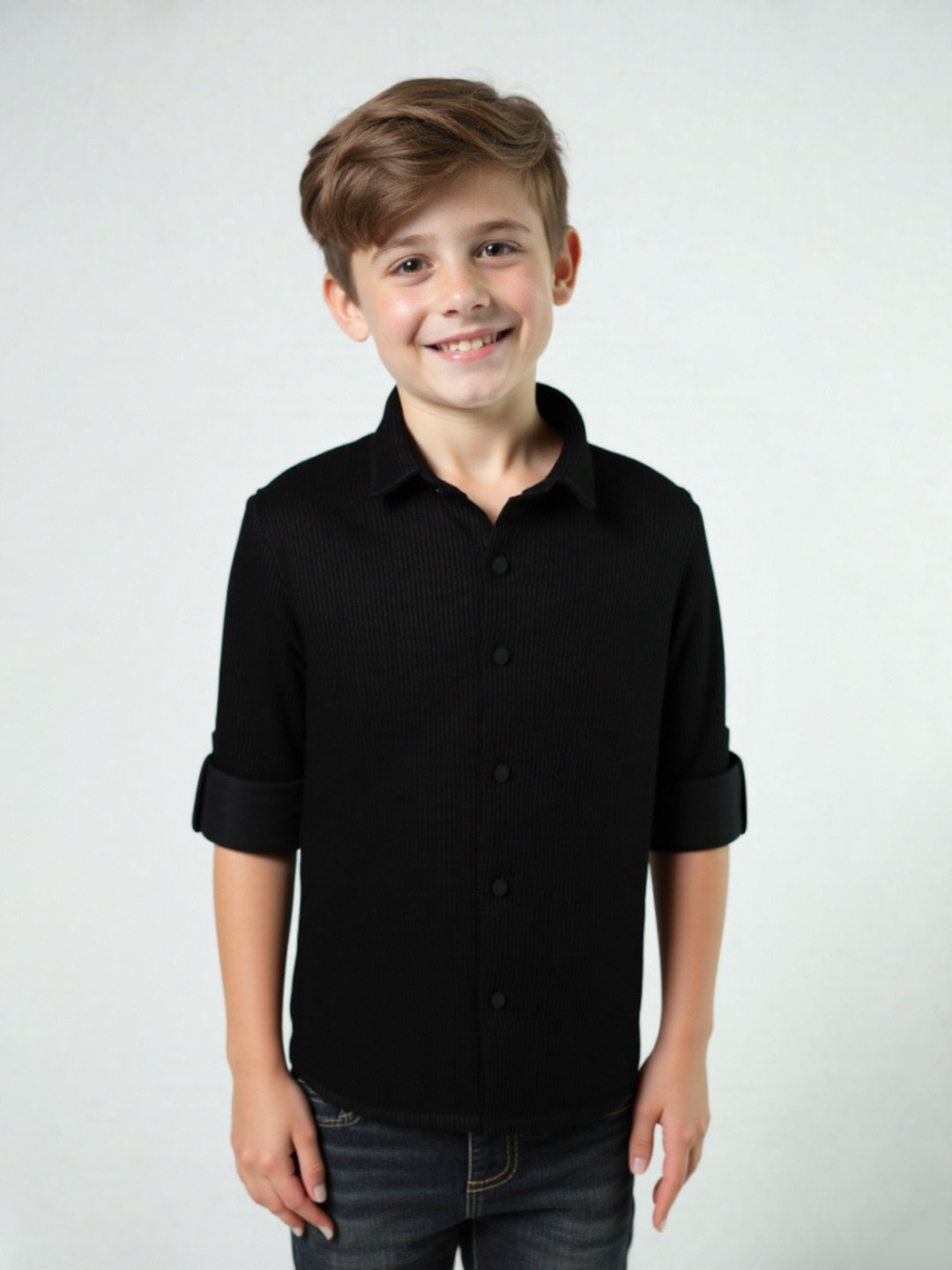 CAVIO Boys Comfort Textured Casual Shirt