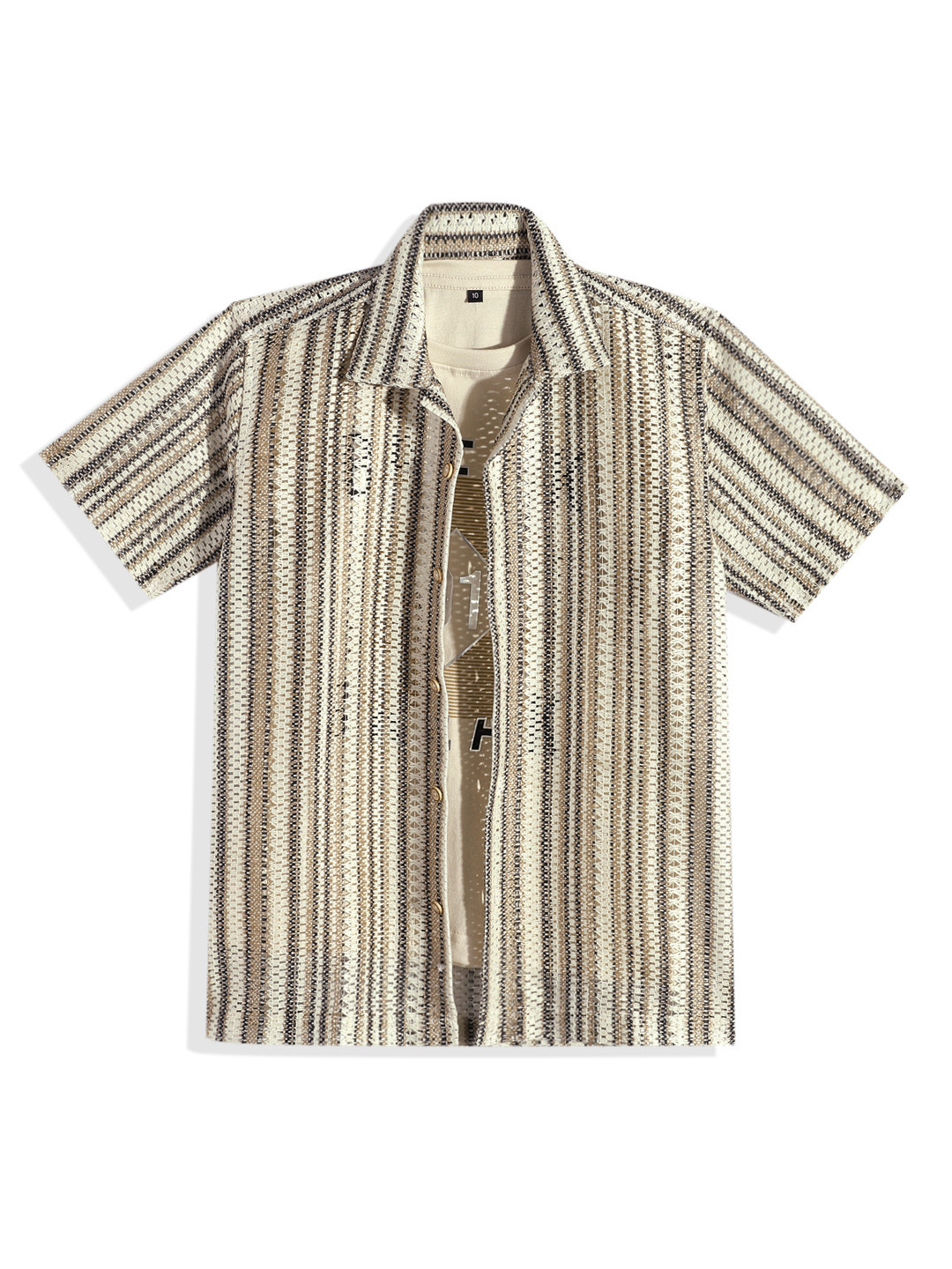 CAVIO Boys Comfort Semi Sheer Printed Casual Shirt With T-shirt