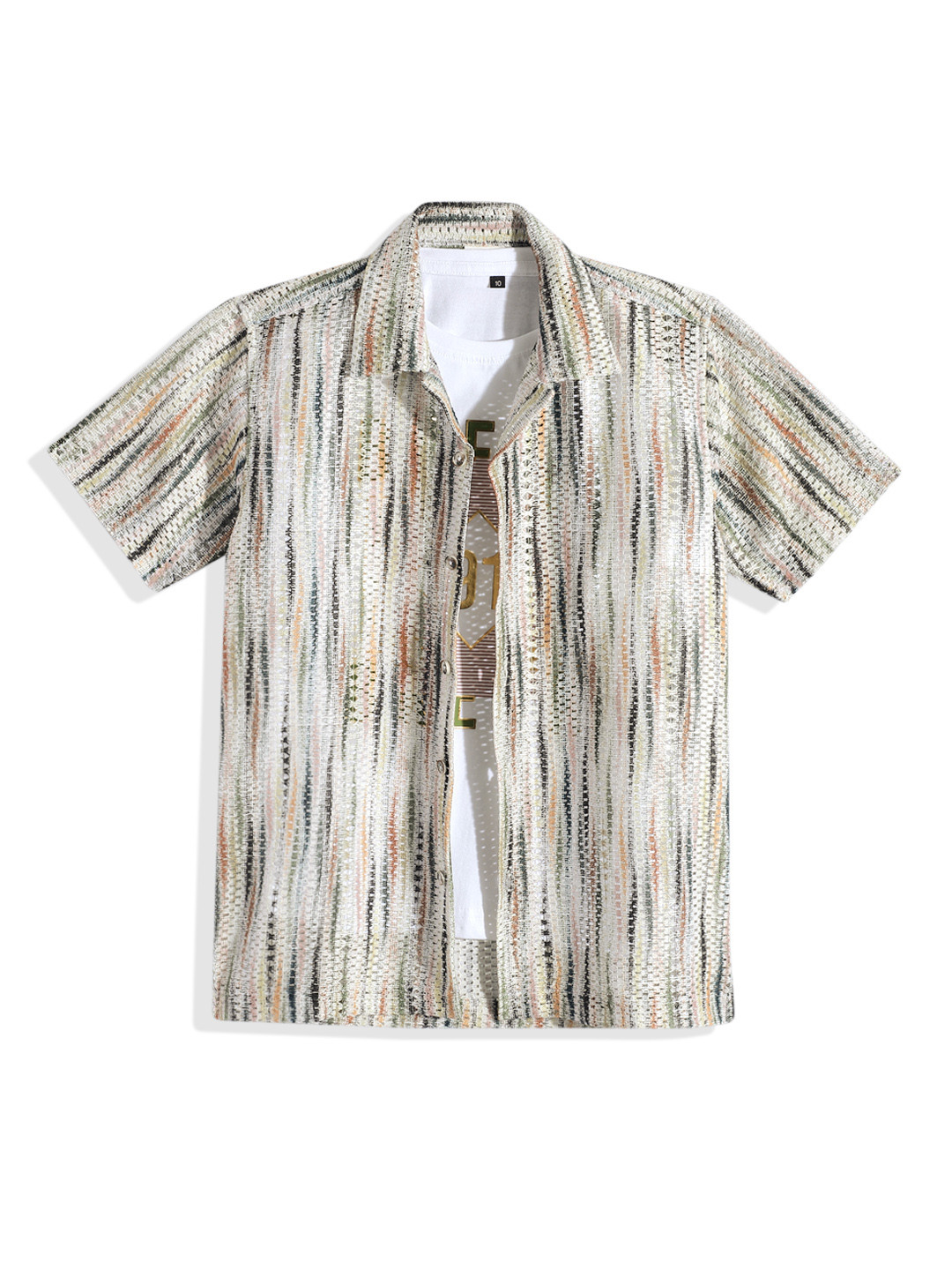 CAVIO Boys Comfort Semi Sheer Printed Casual Shirt With T-shirt