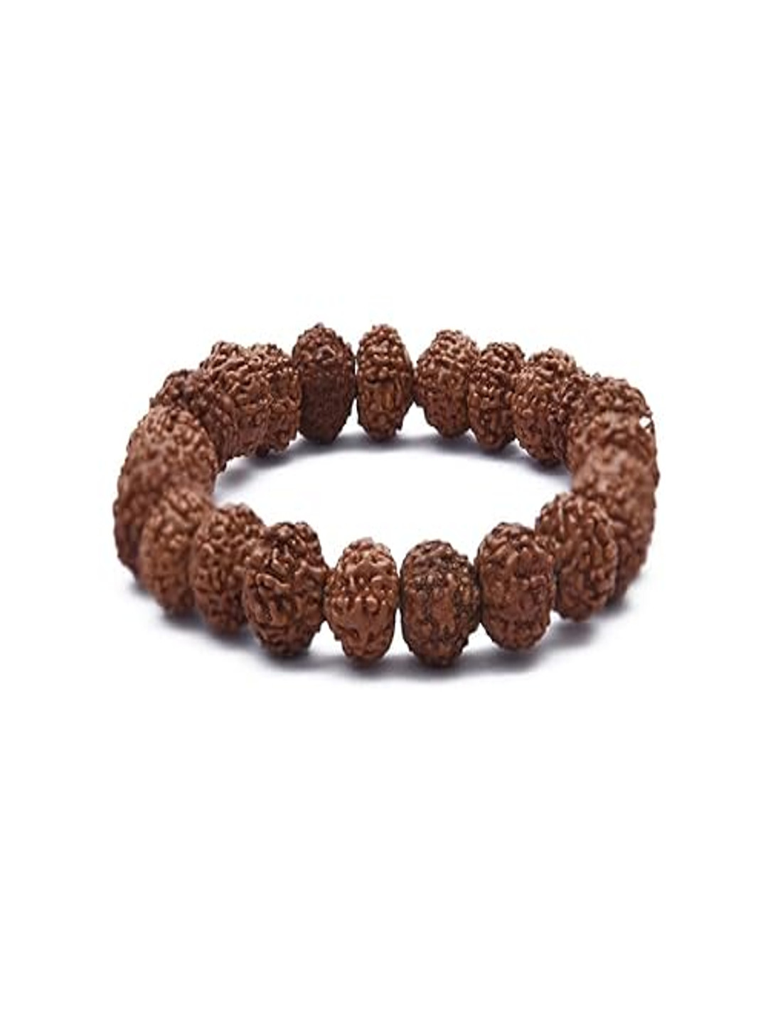 SANKALAN CREATIONS Five Mukhi Rudraksha Beads Bracelet Brown Stone Glossy Living Room Small Showpiece -