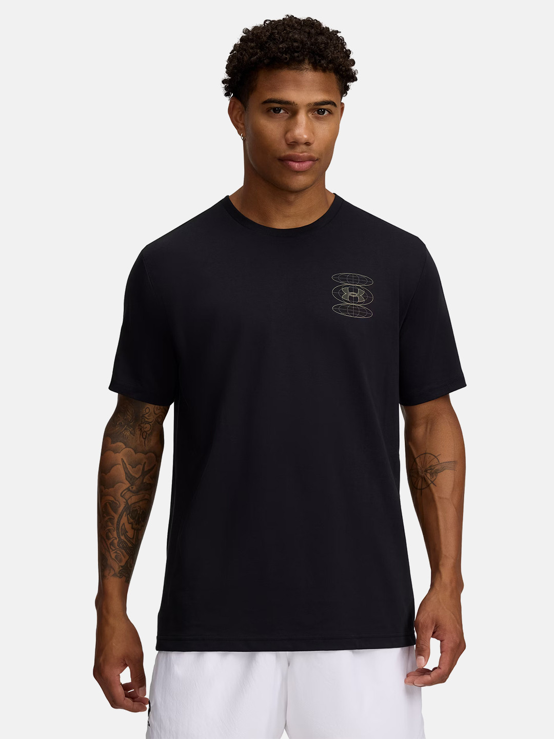 UNDER ARMOUR Printed Drop-Shoulder Sleeves Relaxed Fit Sports T-shirt