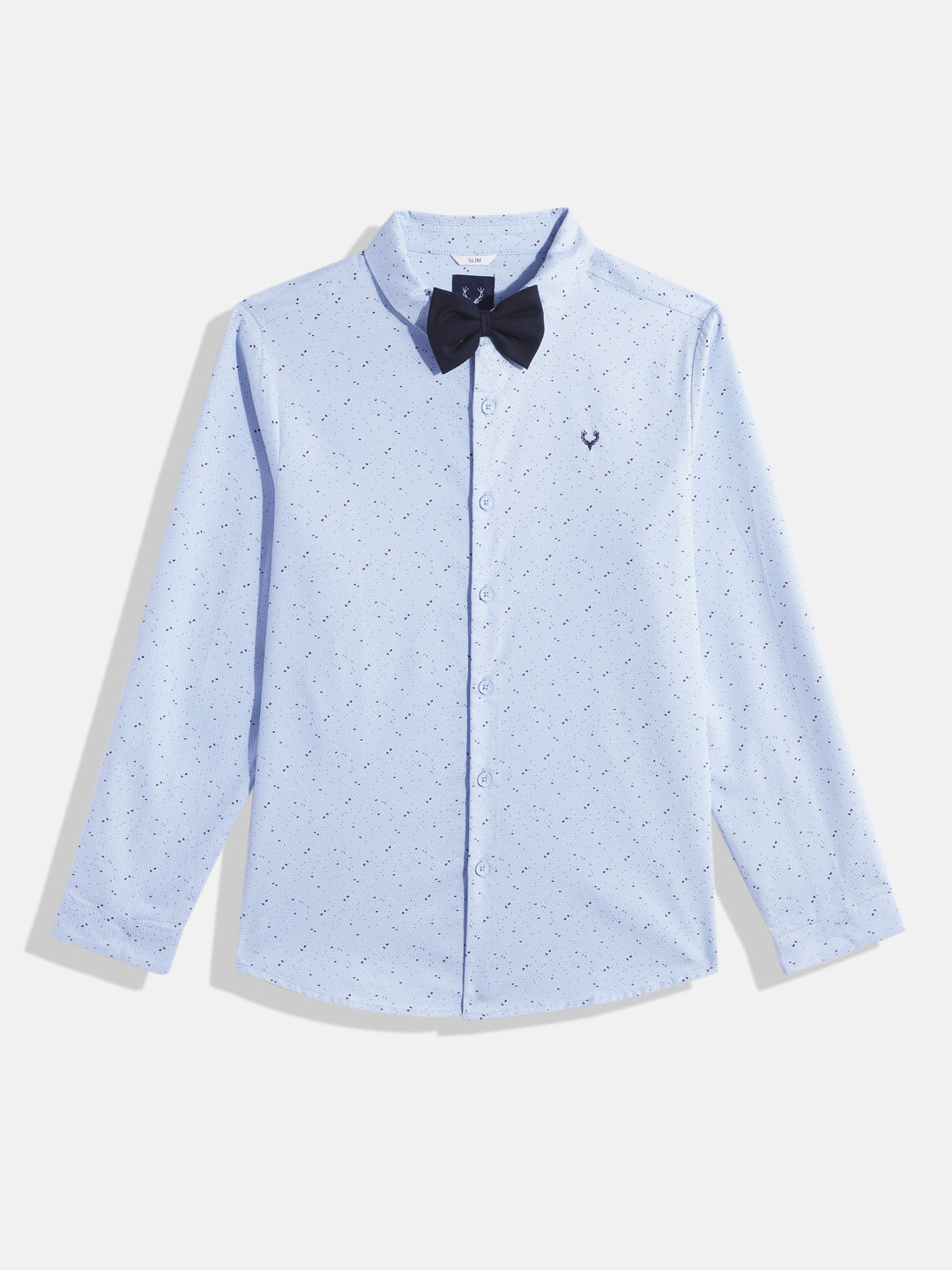 Allen Solly Junior Boys Slim Fit Micro Ditsy Printed Casual Shirt With Bow Tie