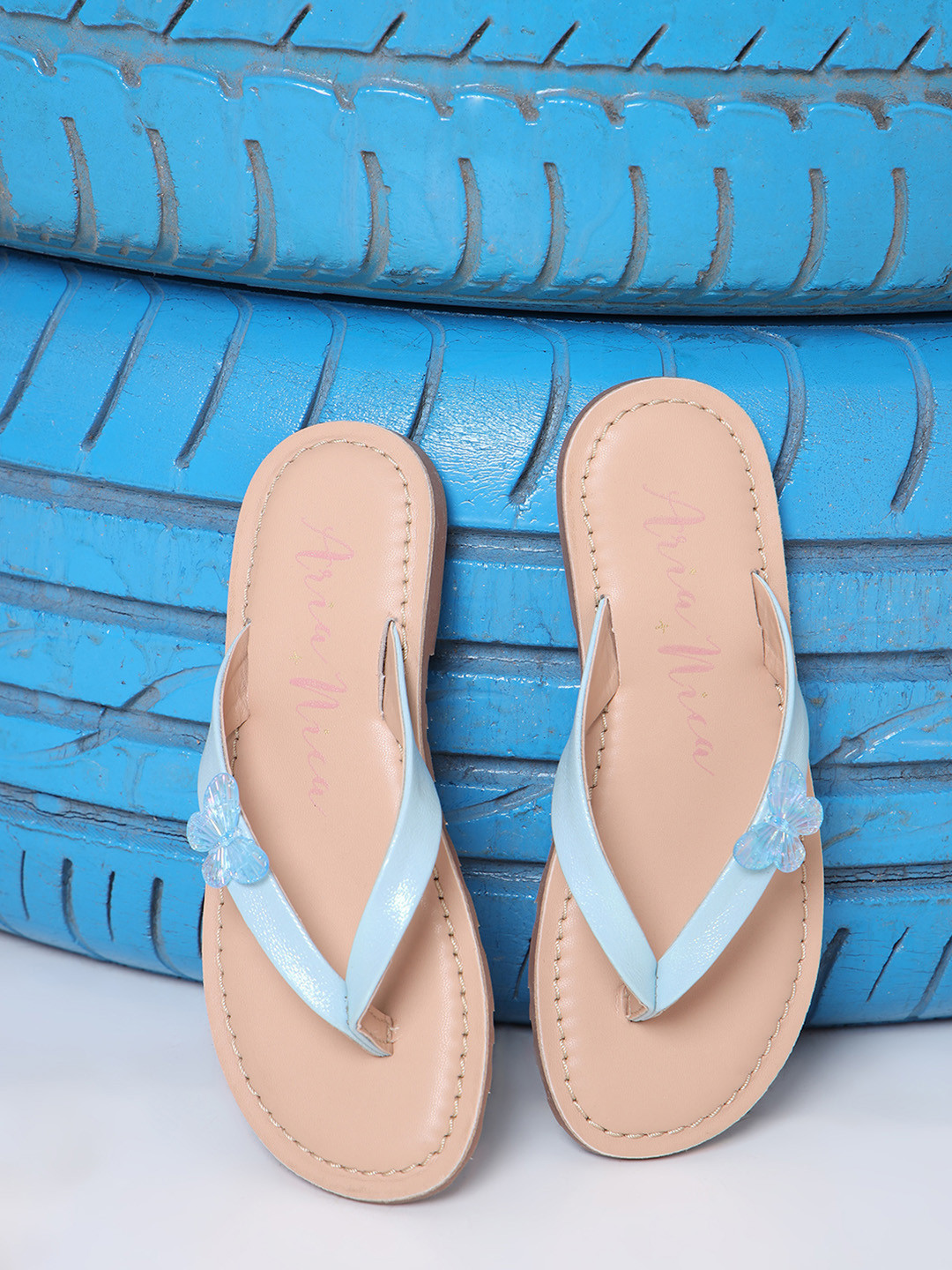 Aria Nica Girls T-Strap Flats with Bows