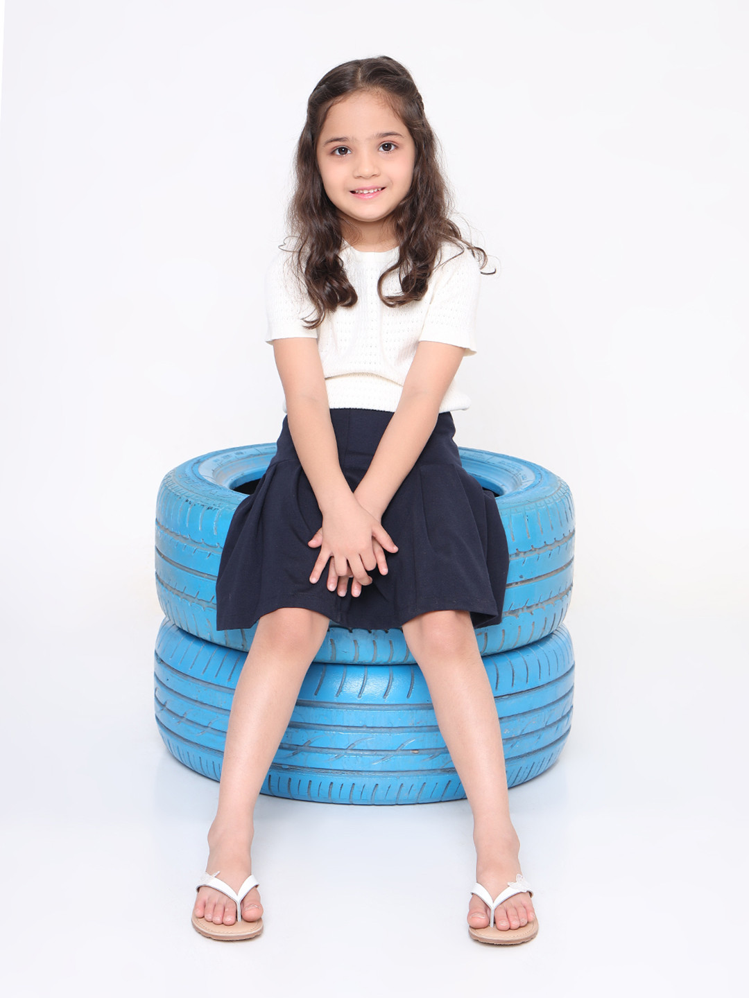 Aria Nica Girls T-Strap Flats with Bows