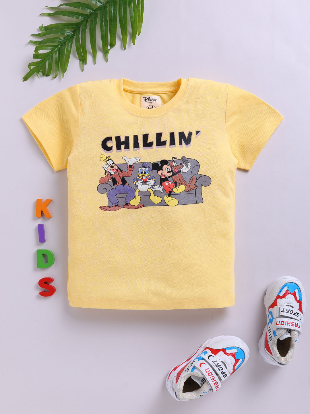 YK Disney Boys Disney Printed Cotton T-shirt