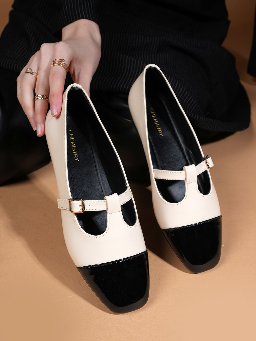 Chemistry Women Colourblocked Open Toe Mary Jane