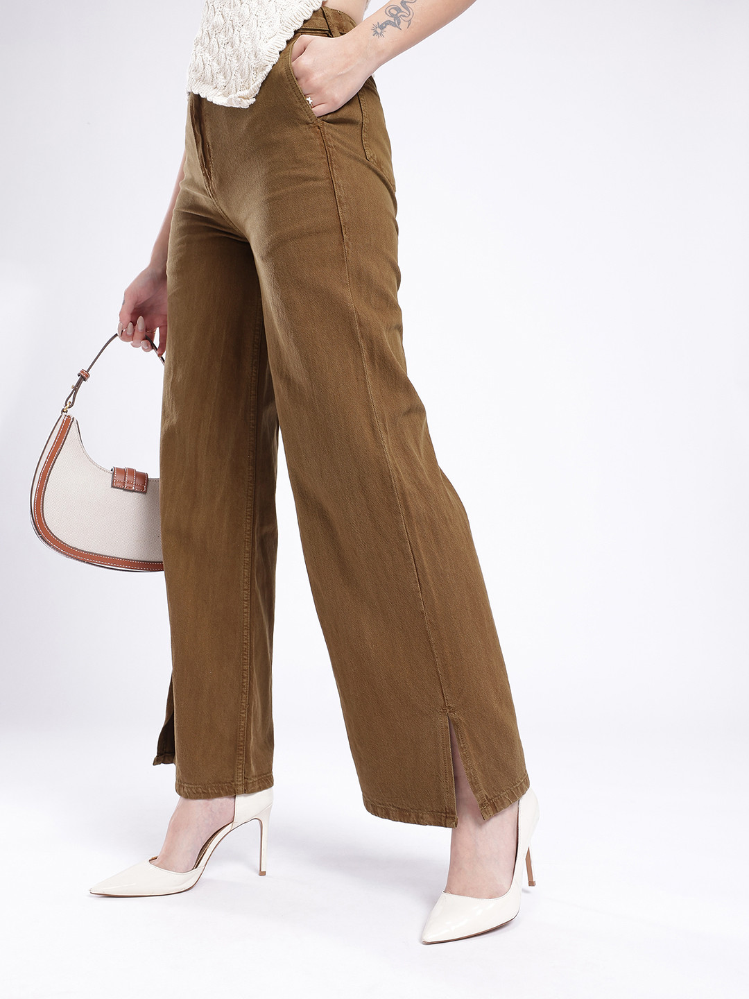glitchez Women Regular Slit Detail Jeans