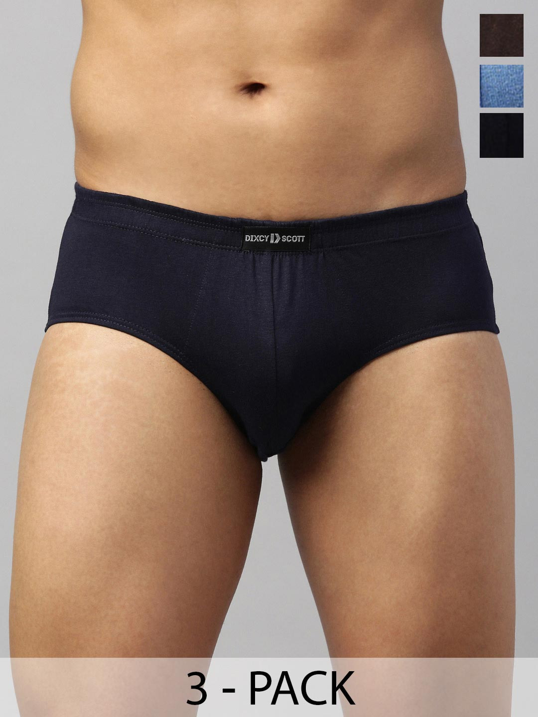 DIXCY SCOTT MAXIMUS 3Pcs Pure Cotton Anti-Microbial Basic Briefs N_MAXB-001-VITAL BRIEF-P3
