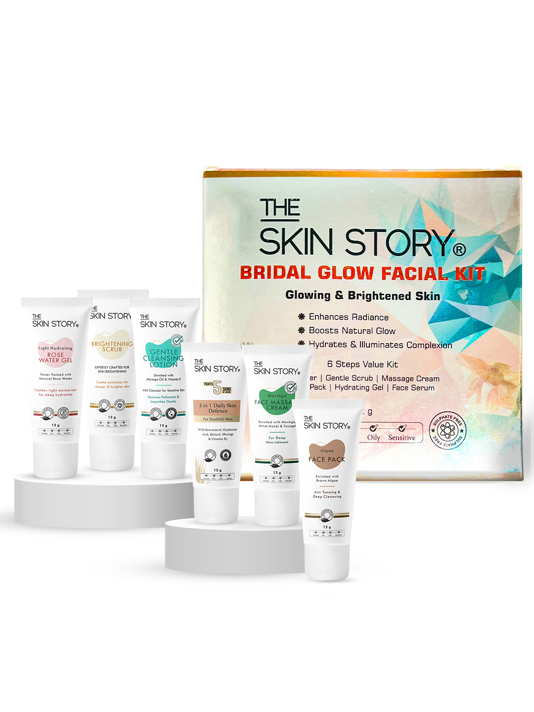THE SKIN STORY Bridal Glow Facial Kit For Hydrated Natural Radiant Skin - 12 g Each