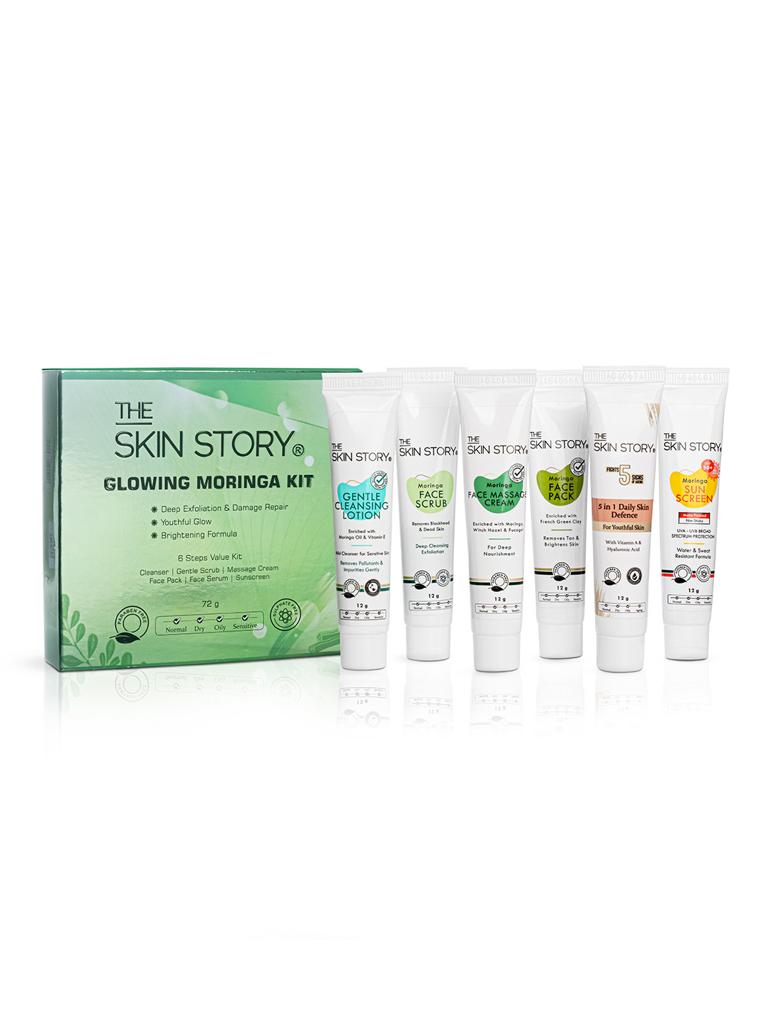 THE SKIN STORY Glowing Moringa Facial Kit For Anti Ageing - 12 g Each
