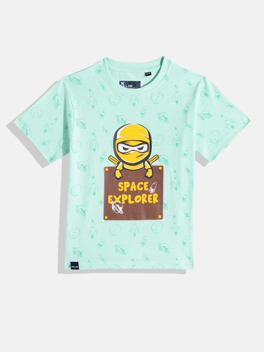 JUNIOR KILLER Boys Printed Pure Cotton Slim Fit T-shirt
