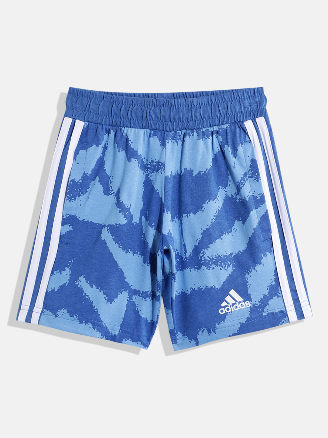 ADIDAS Boys Printed Side Striped Detail Pure Cotton Shorts