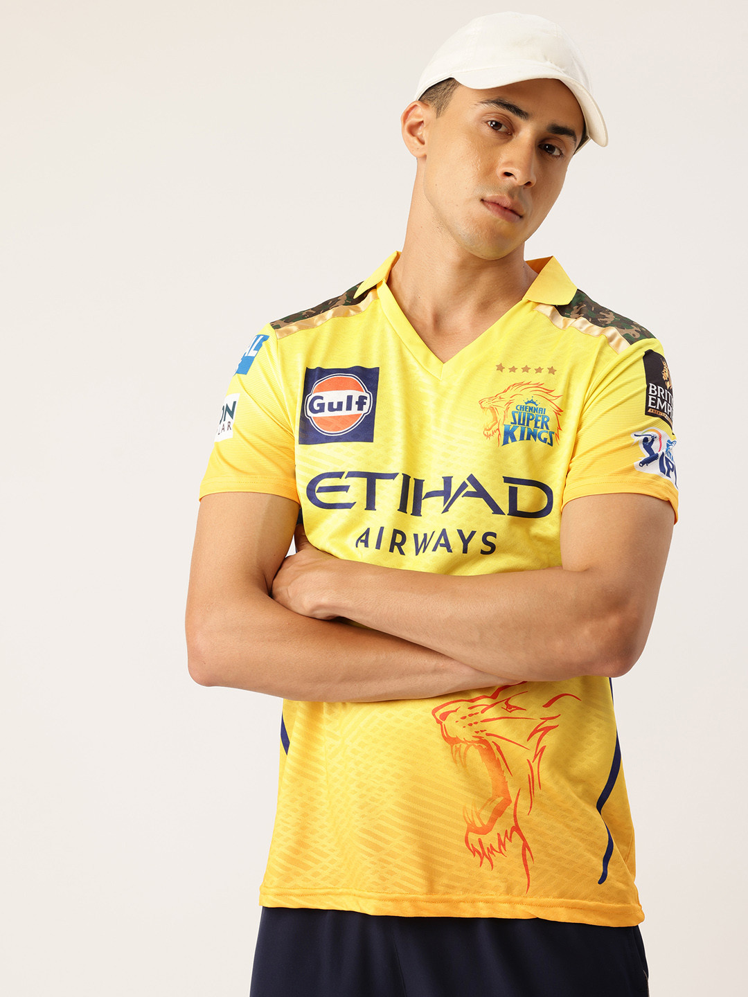 playR Unisex Printed Chennai Super Kings V-Neck Cricket IPL Jersey