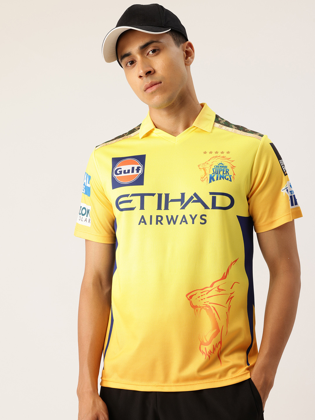 playR Unisex Printed Chennai Super Kings V-Neck Cricket IPL Jersey