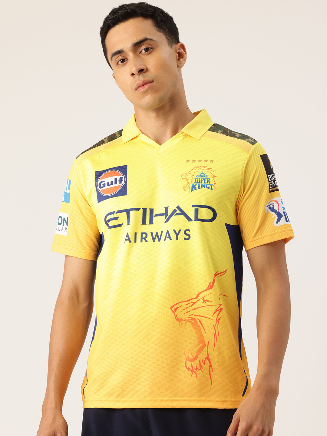 playR Unisex Printed Textured Chennai Super Kings Cricket IPL Jersey