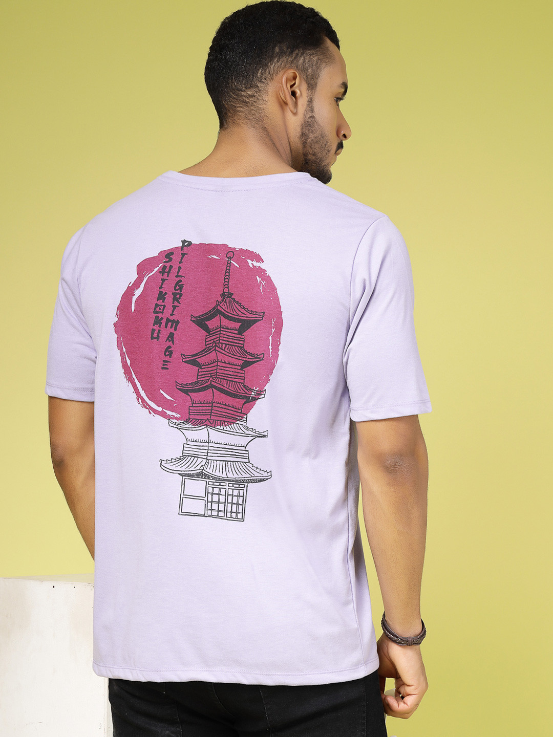 Rigo Men Graphic Printed Round Neck Cotton Oversized T-shirt