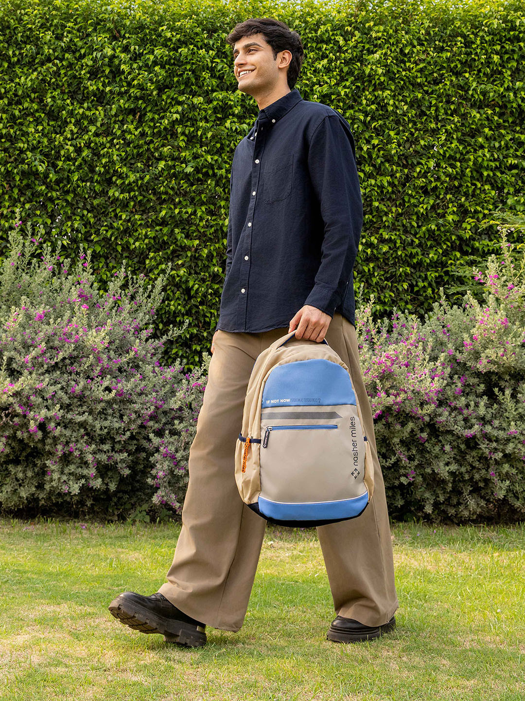 Nasher Miles History Laptop Backpack 31 Liters Polyester with Raincover (White)