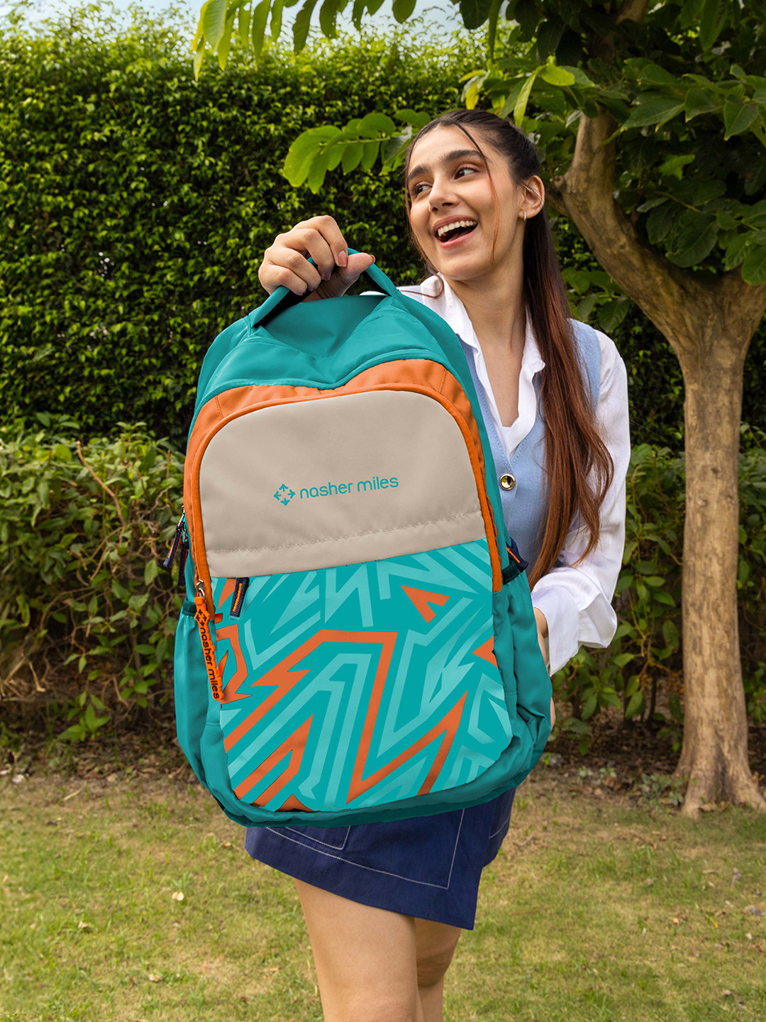 Nasher Miles Physics Laptop Backpack 31 Liters Polyester with Raincover (Green)