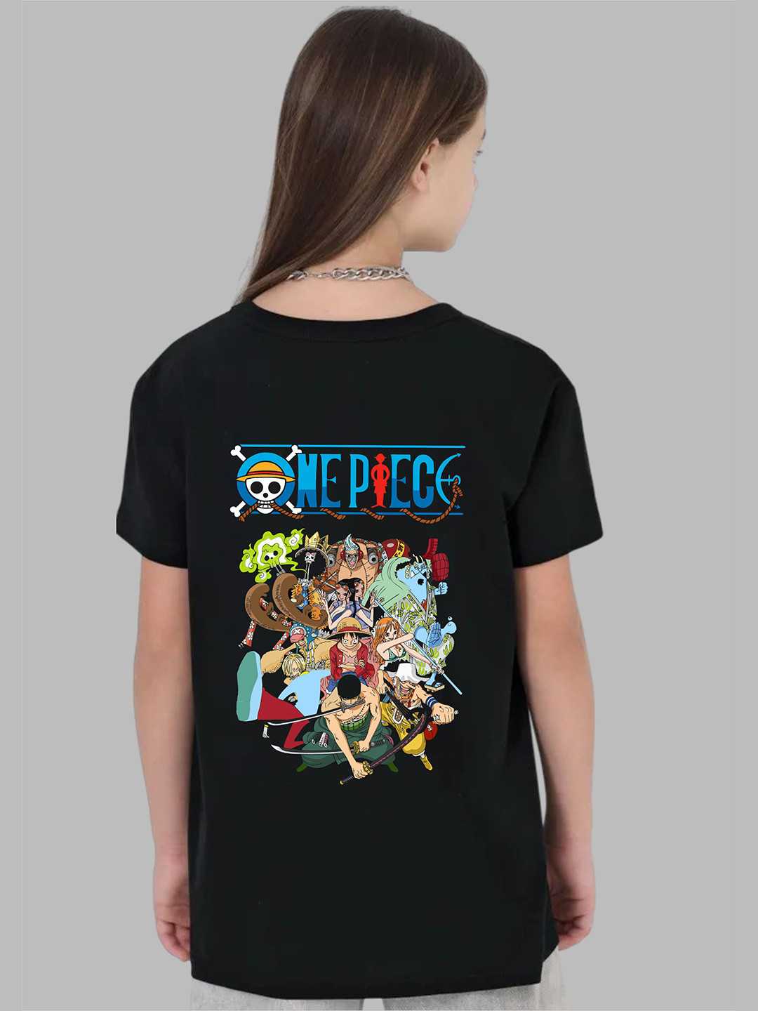 Uniplanet store Girls One Piece Graphic Printed Round Neck Cotton Regular Fit T-shirt