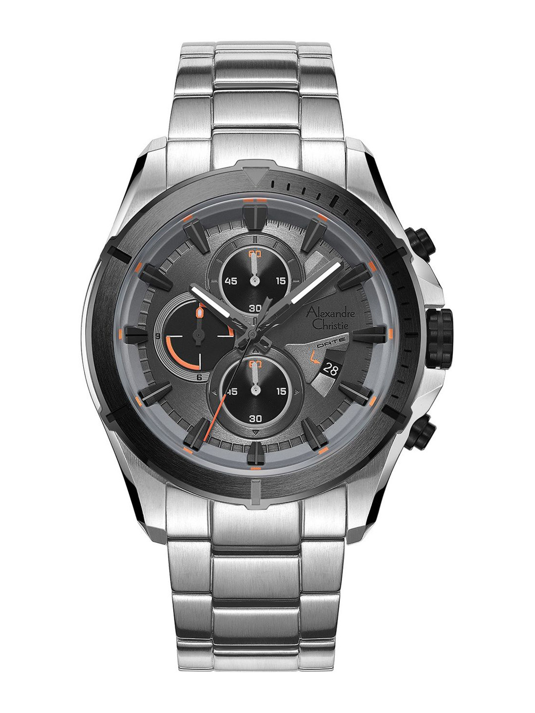 Alexandre Christie Men Dial & Stainless Steel Bracelet Style Straps Analogue Watch 6677MCBTBGROR