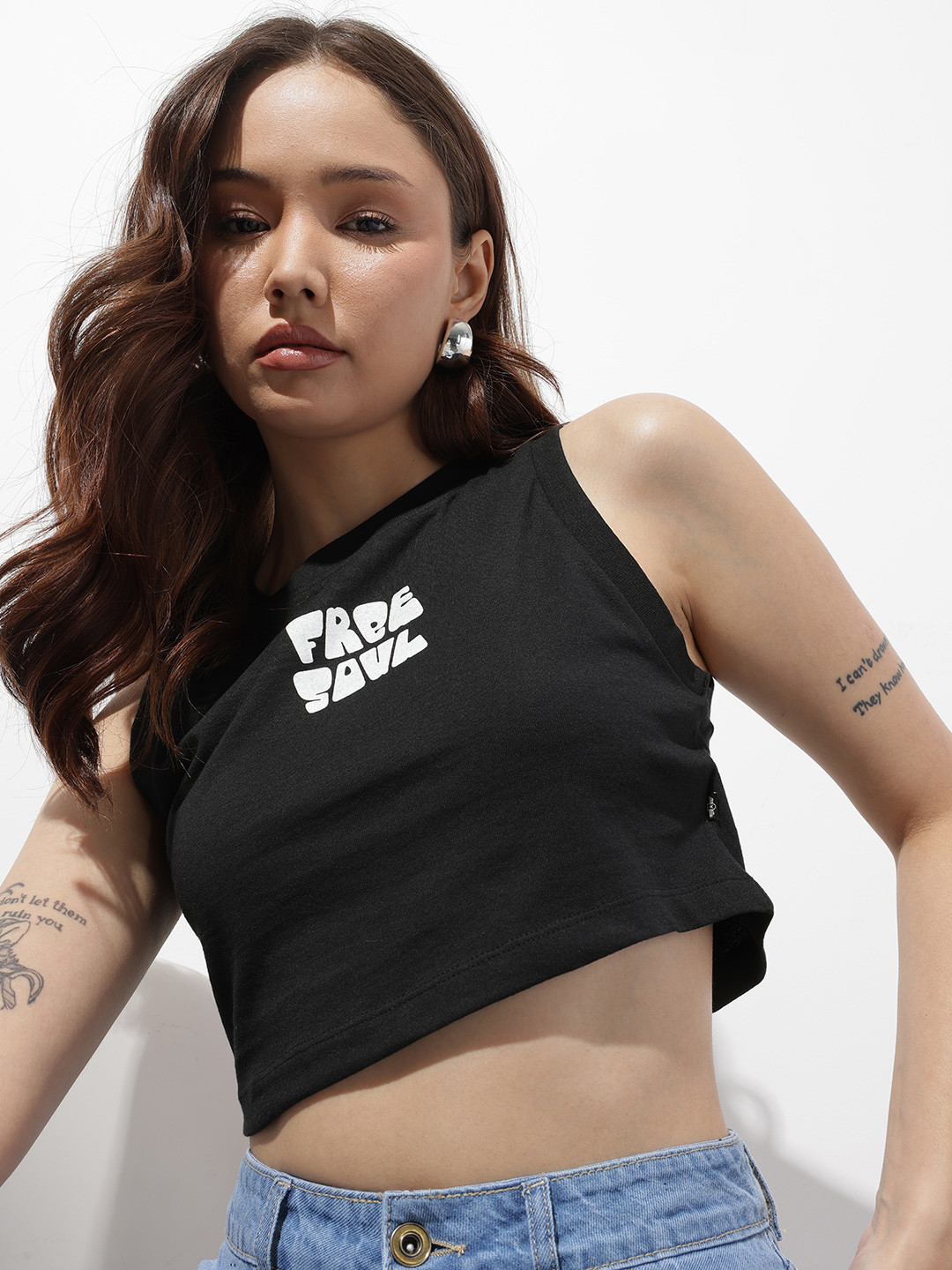 The Roadster Life Co. Printed Drop-Shoulder Sleeves Pure Cotton Oversized T-shirt