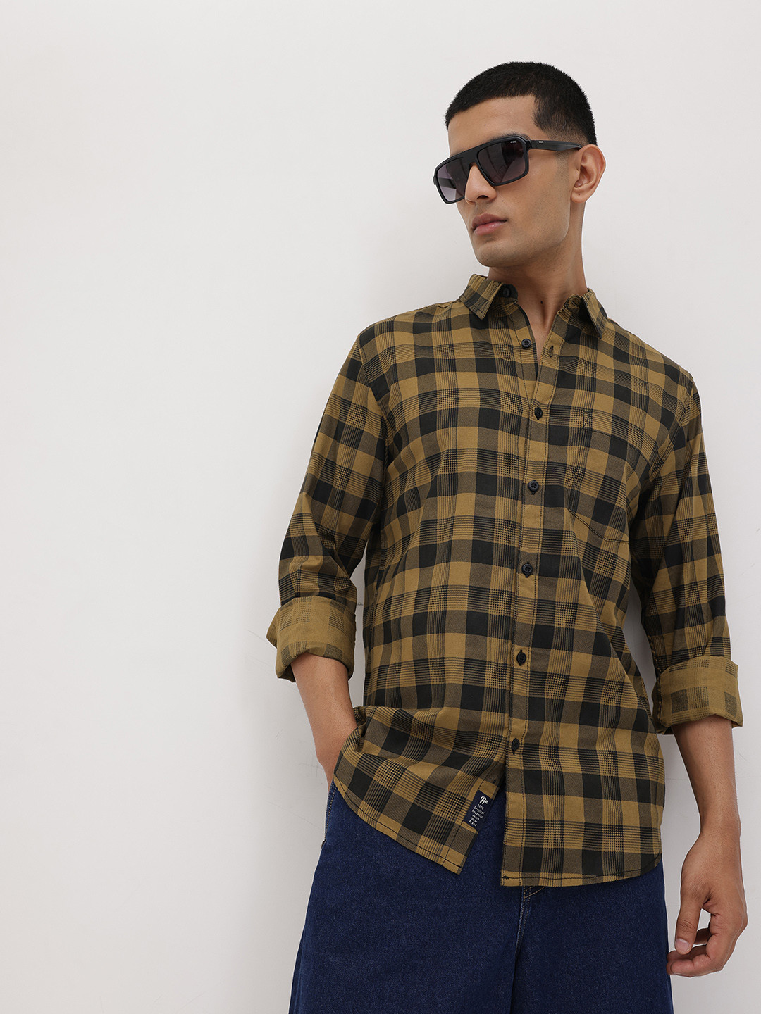 The Roadster Life Co. Checked Pure Cotton Regular Fit Casual Shirt