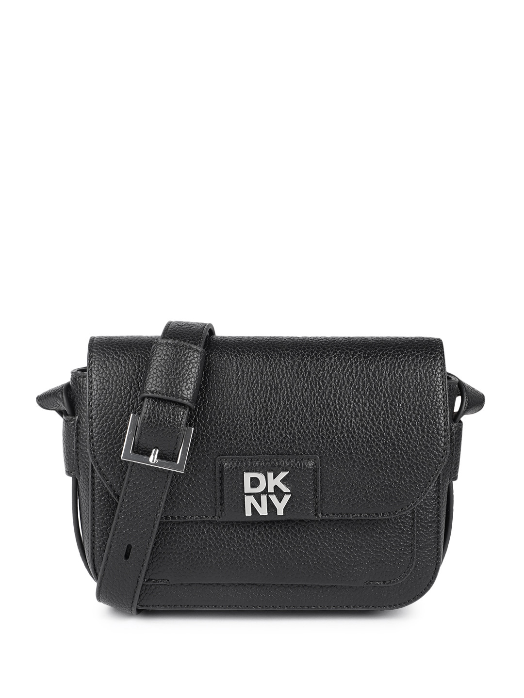 DKNY Textured Brand Logo Embossed Structured Sling Bag