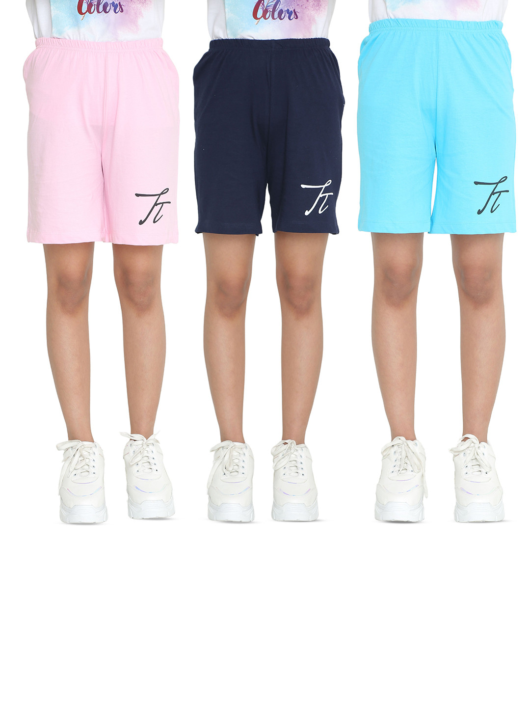 TotzTouch Girls Pack of 3 Cotton Cycling Shorts
